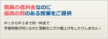 驚異の低料金なのに最高の質のある授業